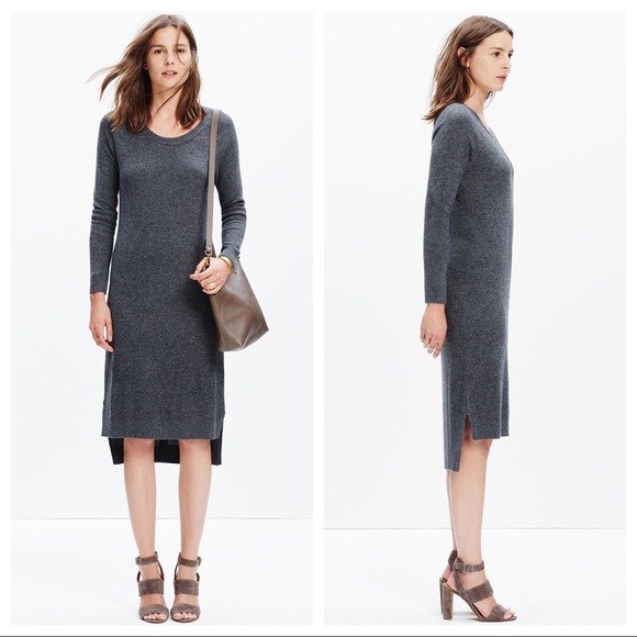 long sweater dress with side slits